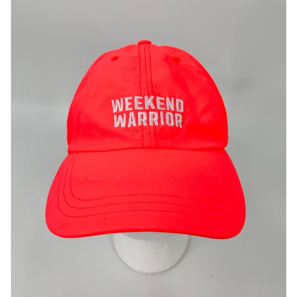 Victoria's Secret PINK WEEKEND WARRIOR Logo Baseball Cap Hat Adjustable Coral OS